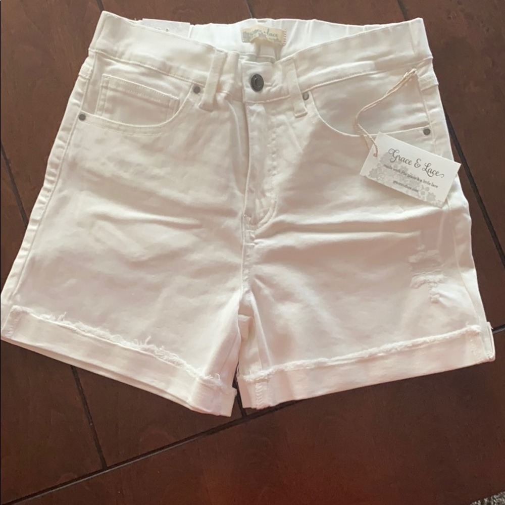 Grace & Lace White Shorts NWT